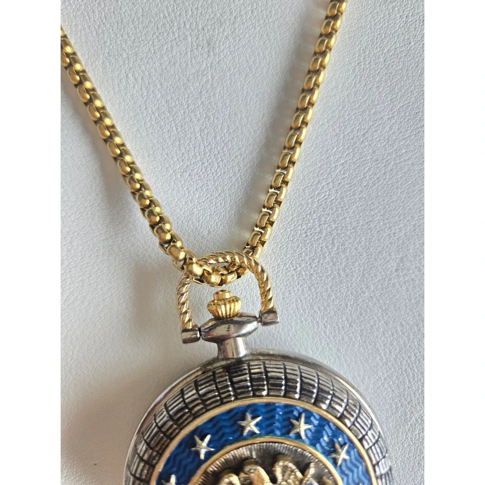 Civil War Library General Robert E. Lee Pocket Watch Pendant Necklace Military